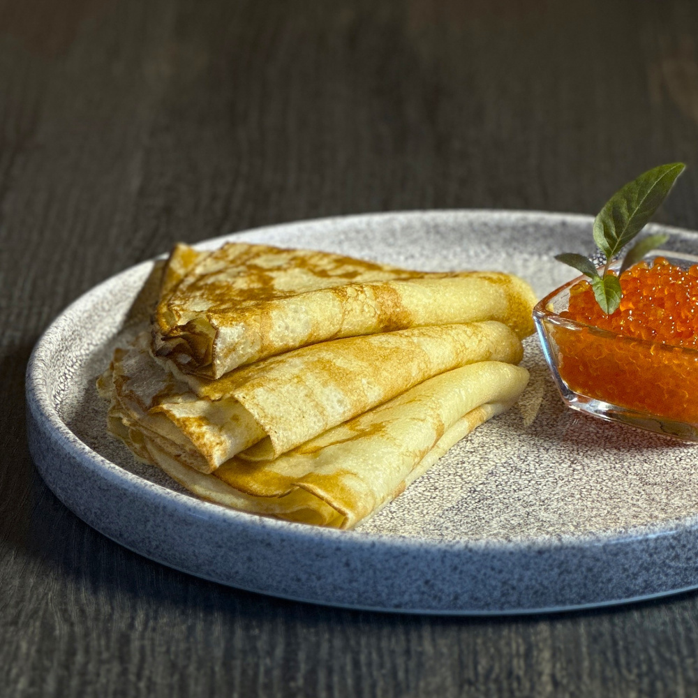 Блинчики с красной икрой