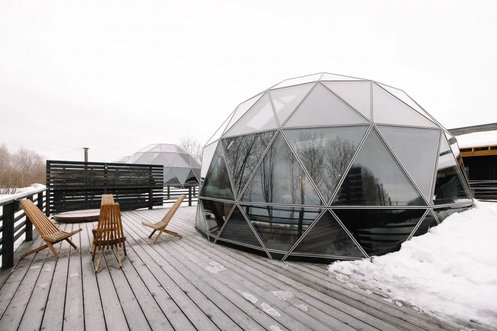 Дом сфера с душем и панорамной ванной