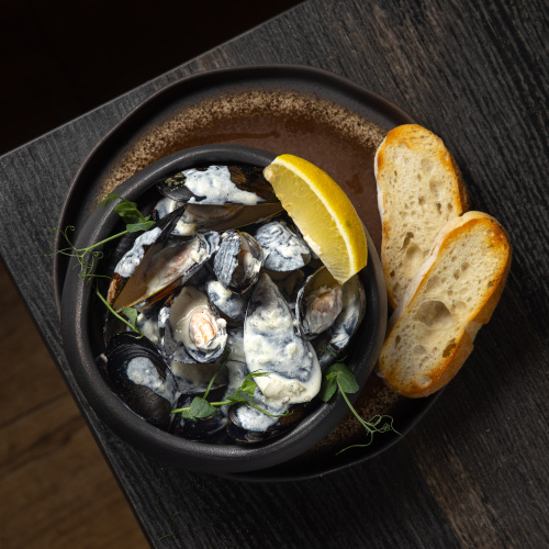 Мидии в сливочном соусе